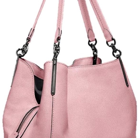 Coach Handbags - Authentic Coach Pink Genuine Pebbled Leather Satchel Shoulder Bag